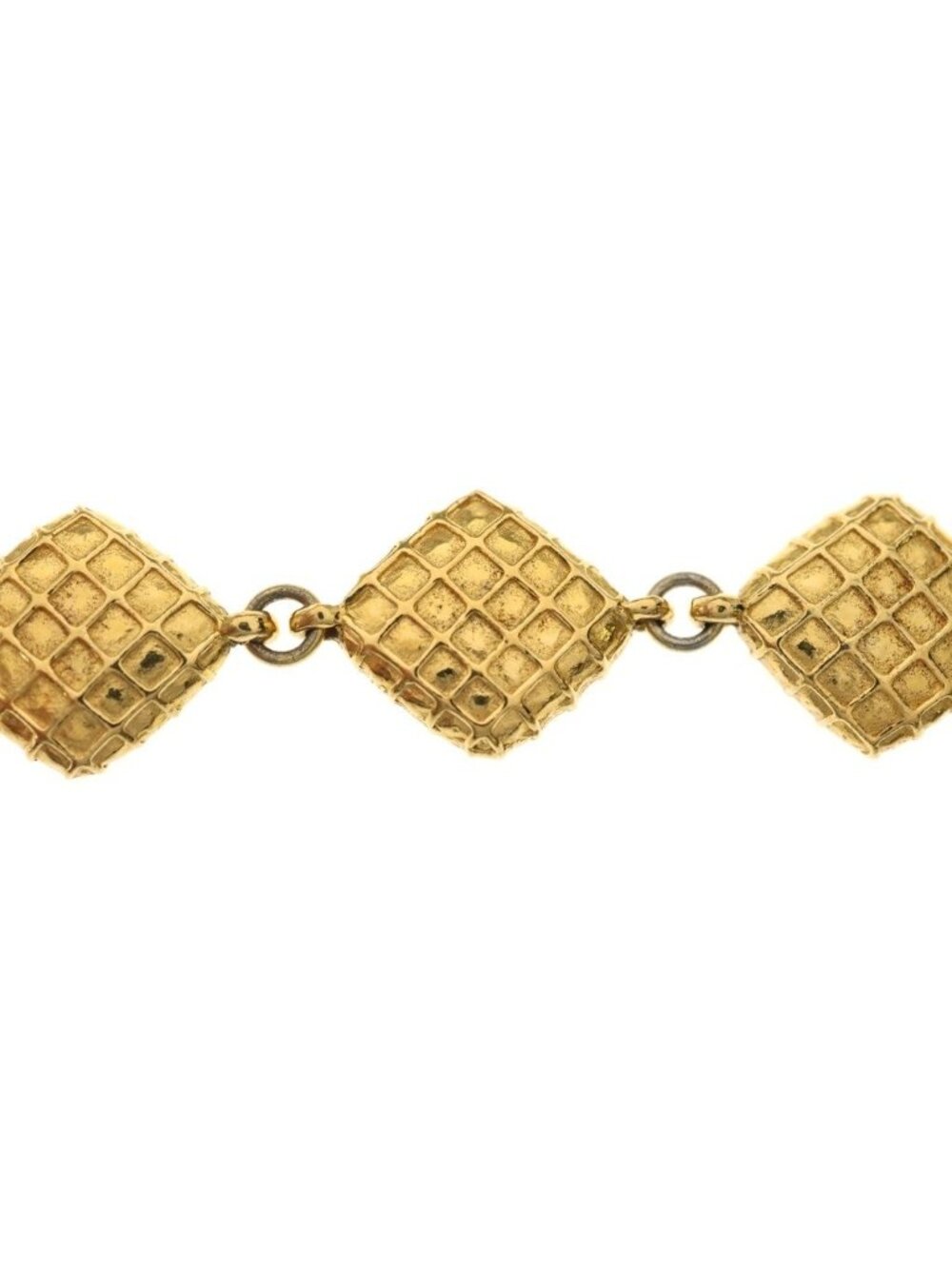 Chanel Quilted Diamond Gold Plated Necklace Choker - Picture 3 of 6